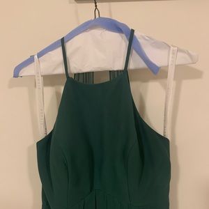 Azazie dark green dress hemmed for 5’6 and dry cleaned